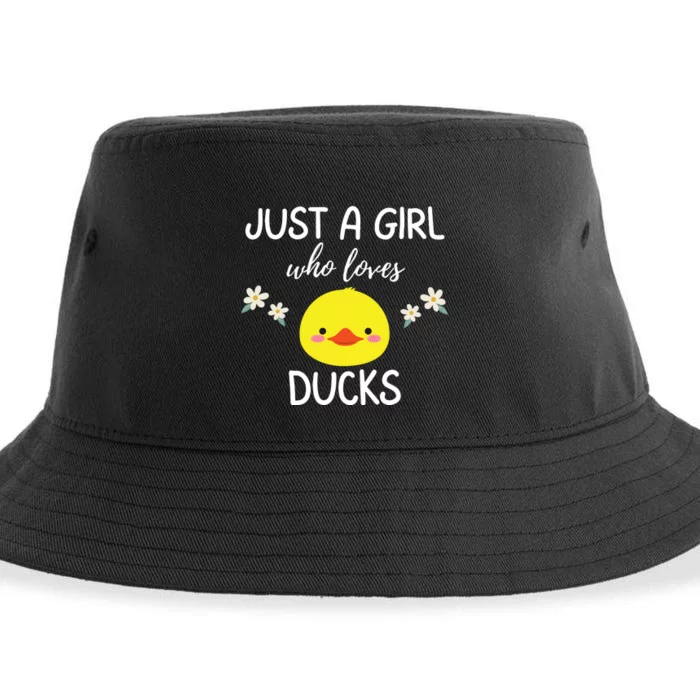 Just A Girl Who Loves Ducks Cute Duck Lover Owner Gift Sustainable Bucket Hat