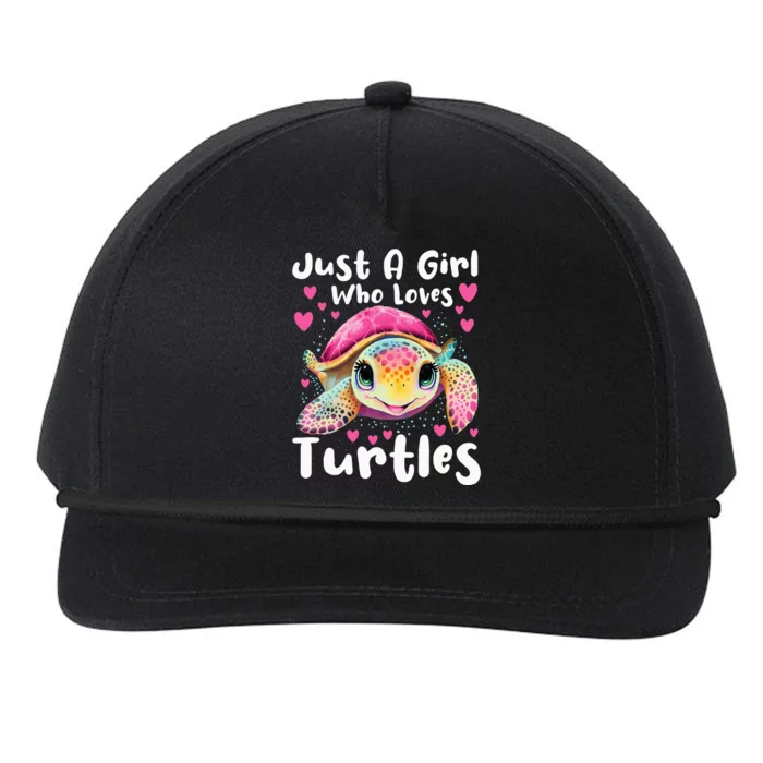 Just A Girl Who Loves Turtles Sea Animal Reptile Lover Snapback Five-Panel Rope Hat