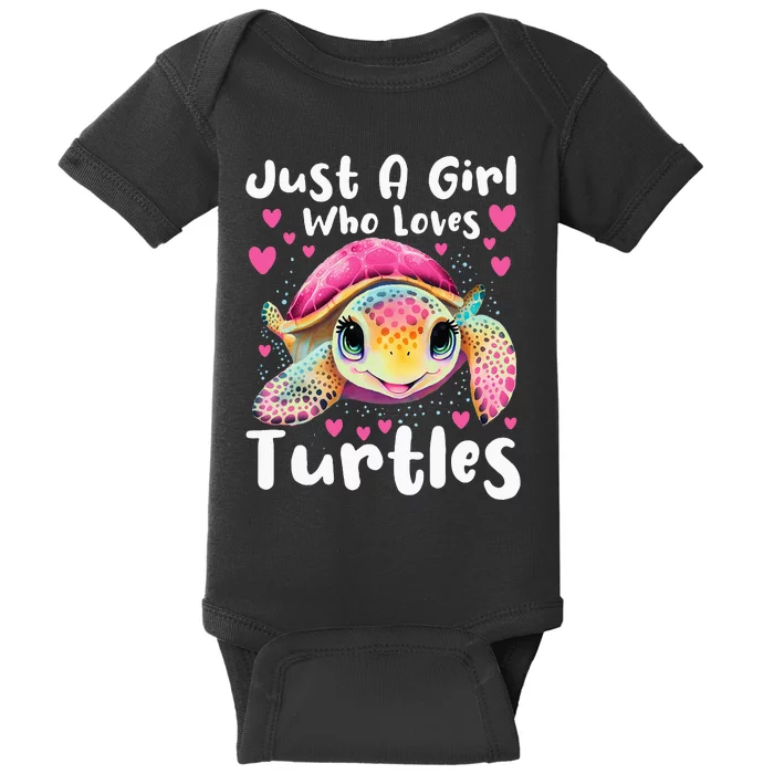 Just A Girl Who Loves Turtles Sea Animal Reptile Lover Baby Bodysuit