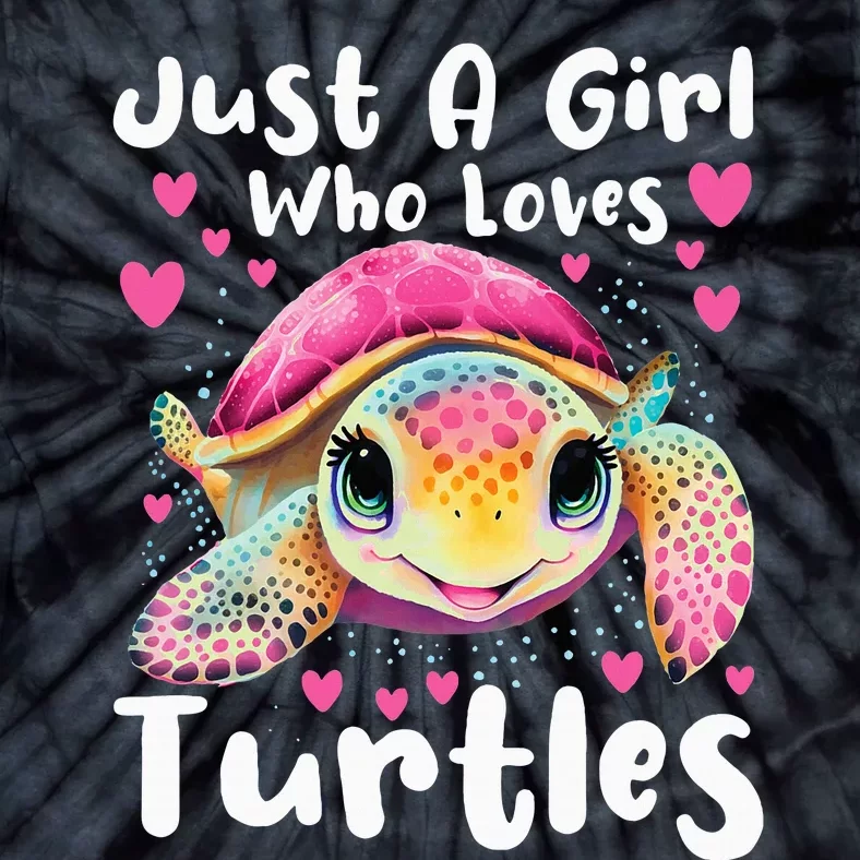 Just A Girl Who Loves Turtles Sea Animal Reptile Lover Tie-Dye T-Shirt