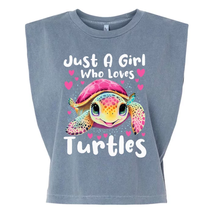 Just A Girl Who Loves Turtles Sea Animal Reptile Lover Garment-Dyed Women's Muscle Tee