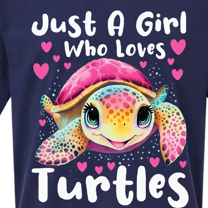 Just A Girl Who Loves Turtles Sea Animal Reptile Lover Sueded Cloud Jersey T-Shirt