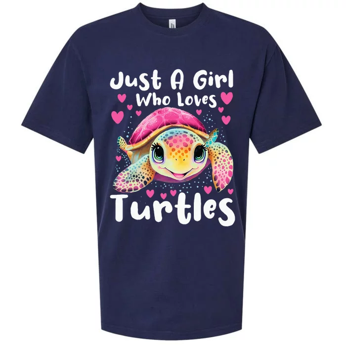 Just A Girl Who Loves Turtles Sea Animal Reptile Lover Sueded Cloud Jersey T-Shirt