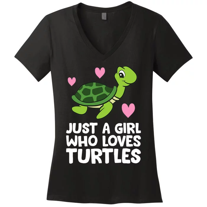 Just a Girl Who Loves Turtles Women's V-Neck T-Shirt