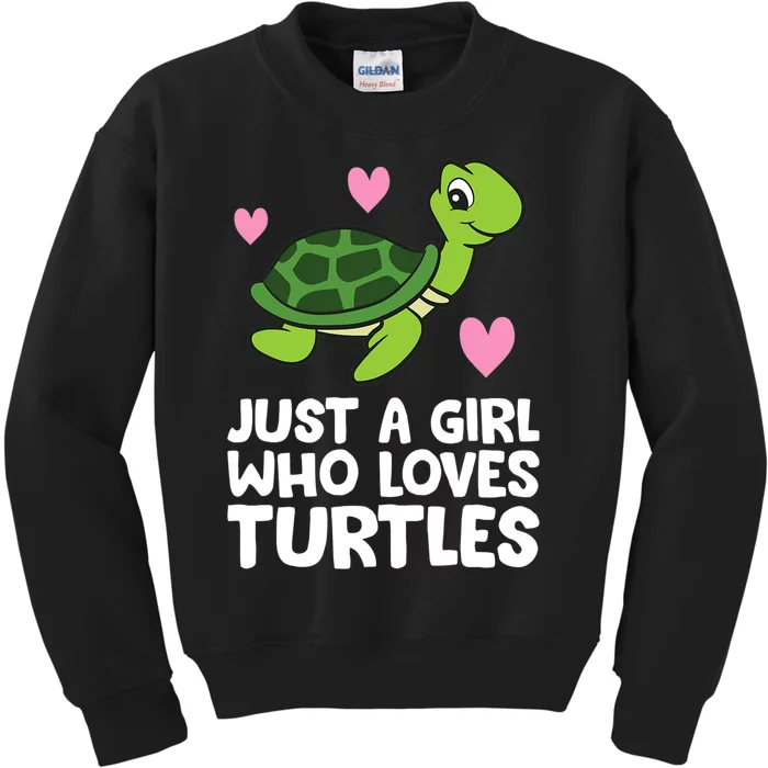 Just a Girl Who Loves Turtles Kids Sweatshirt