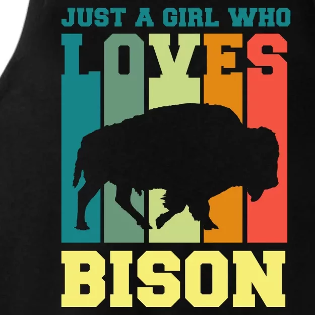 Just A Girl Who Loves Bison Ladies Tri-Blend Wicking Tank