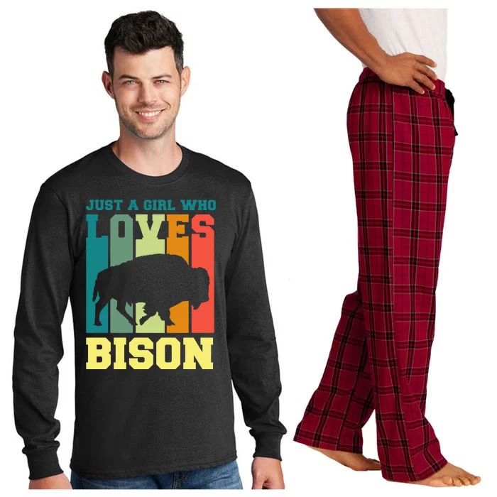 Just A Girl Who Loves Bison Long Sleeve Pajama Set