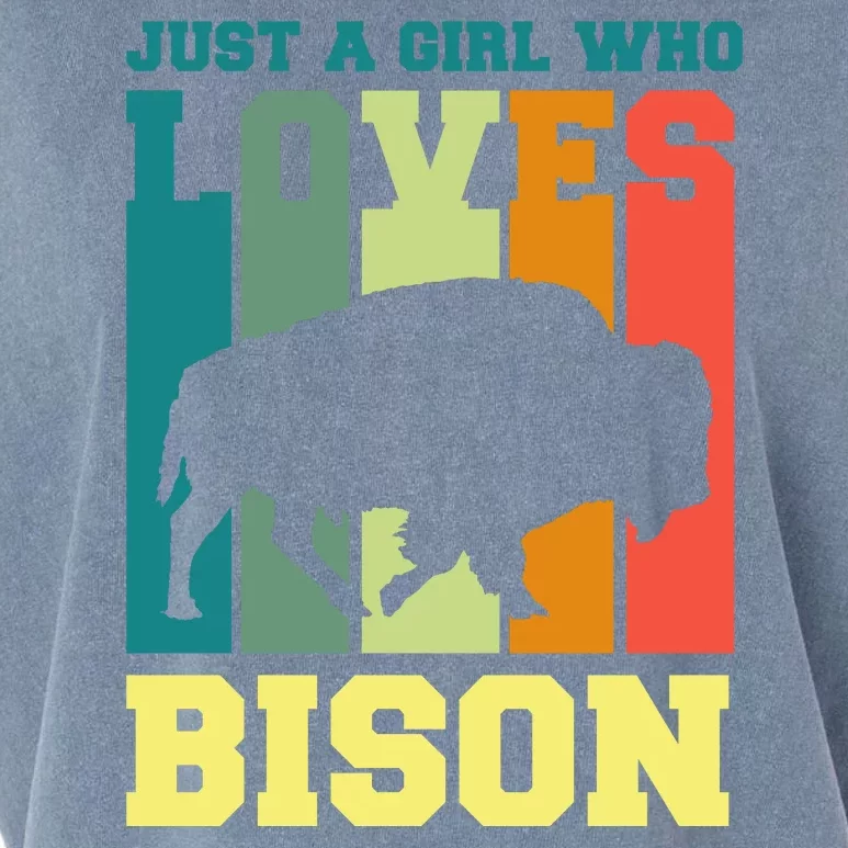 Just A Girl Who Loves Bison Garment-Dyed Women's Muscle Tee