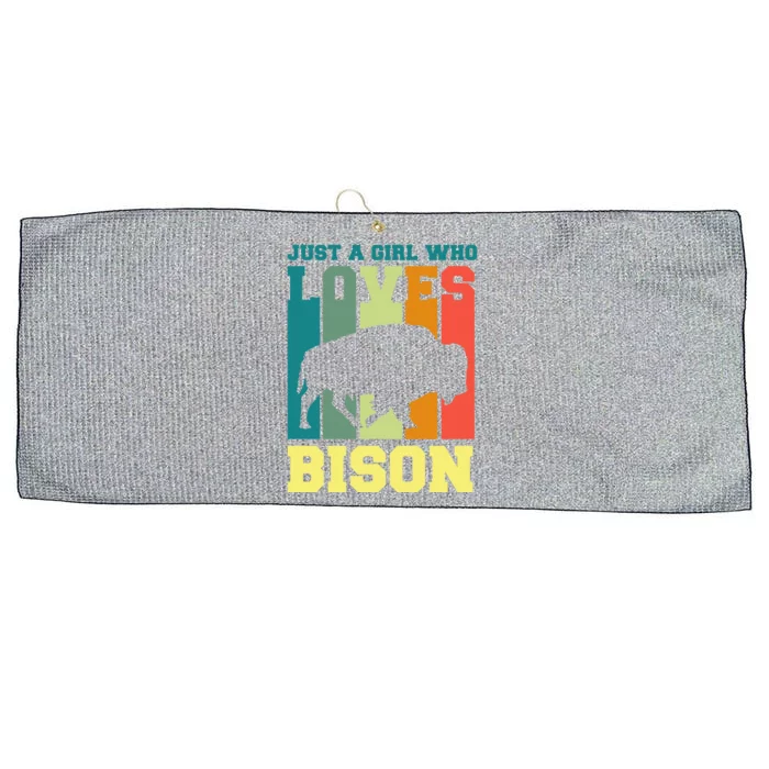 Just A Girl Who Loves Bison Large Microfiber Waffle Golf Towel