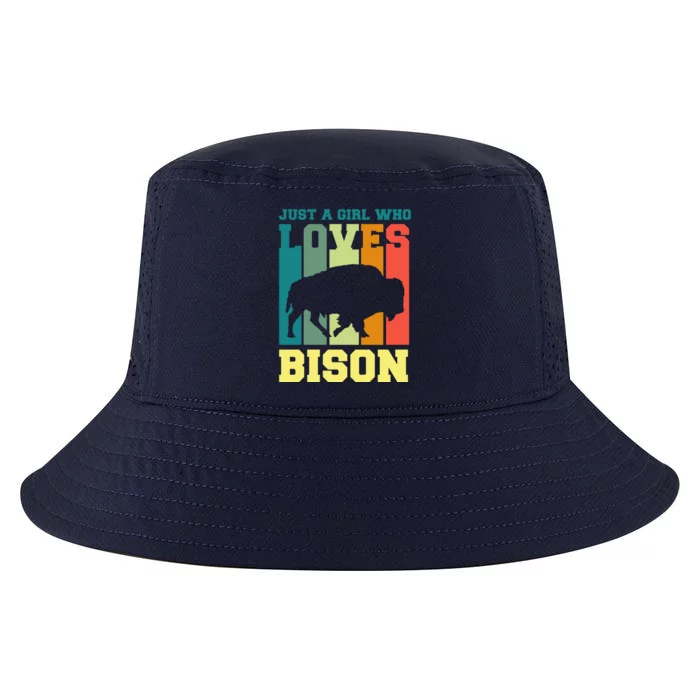 Just A Girl Who Loves Bison Cool Comfort Performance Bucket Hat