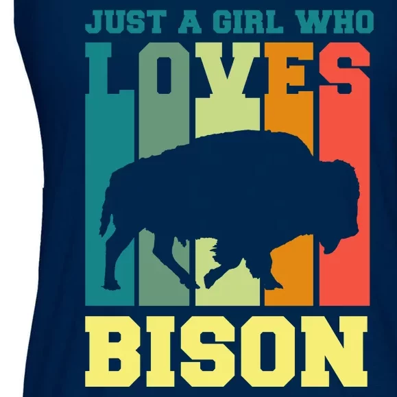 Just A Girl Who Loves Bison Ladies Essential Flowy Tank