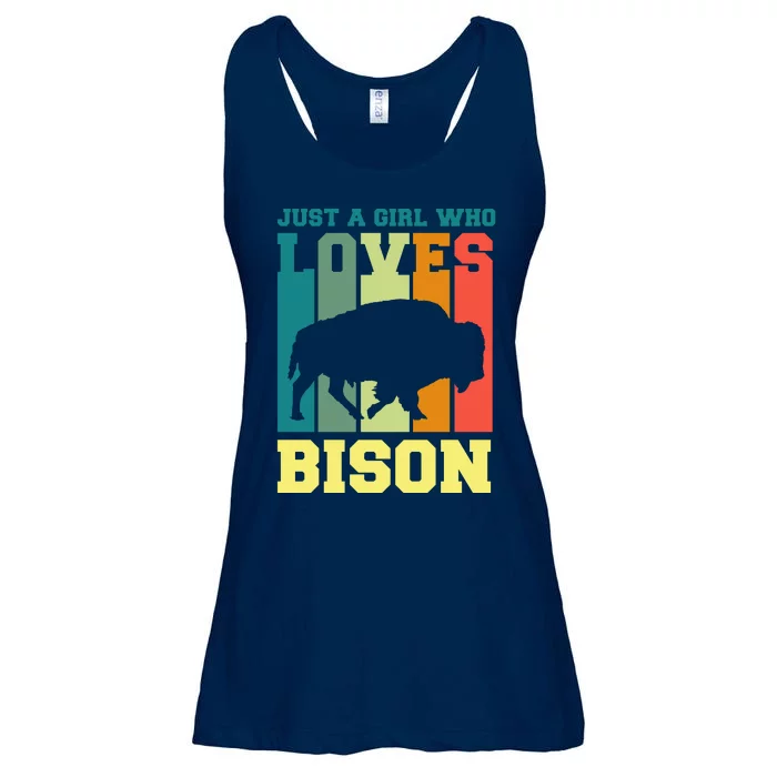 Just A Girl Who Loves Bison Ladies Essential Flowy Tank