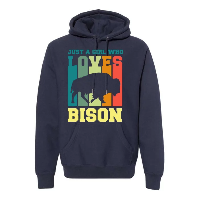 Just A Girl Who Loves Bison Premium Hoodie