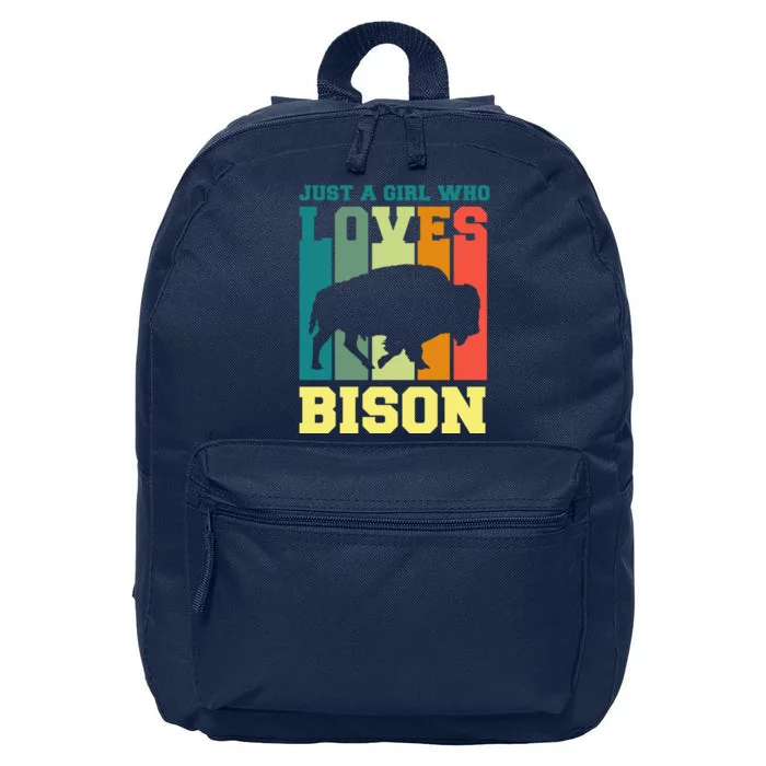 Just A Girl Who Loves Bison 16 in Basic Backpack