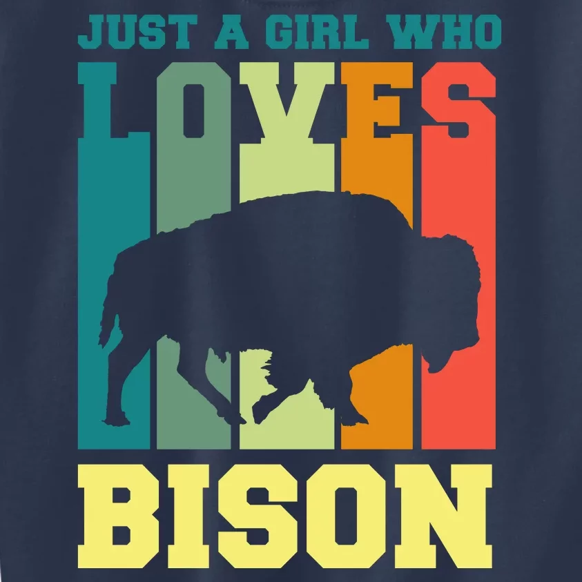 Just A Girl Who Loves Bison Kids Sweatshirt