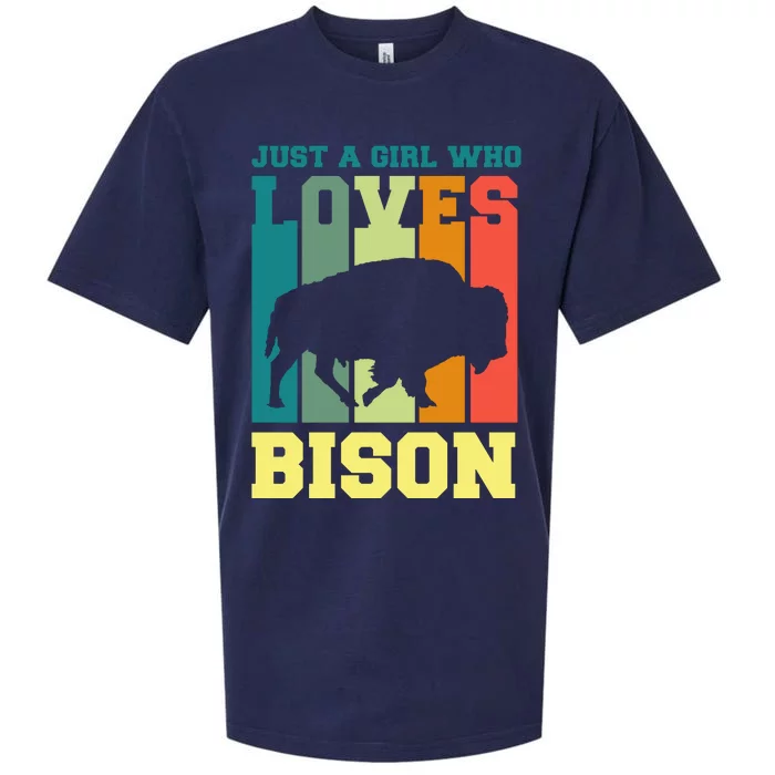 Just A Girl Who Loves Bison Sueded Cloud Jersey T-Shirt