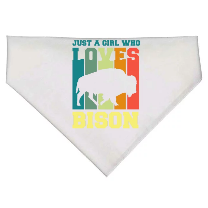 Just A Girl Who Loves Bison USA-Made Doggie Bandana