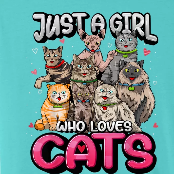 Just A Girl Who Loves Cats Cute Cat Lover Cat Mom Girl ChromaSoft Performance T-Shirt