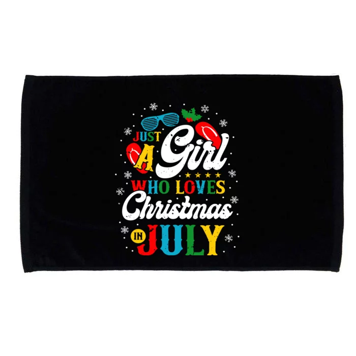 Just A Girl Who Loves Christmas In July Women Girl Beach Microfiber Hand Towel