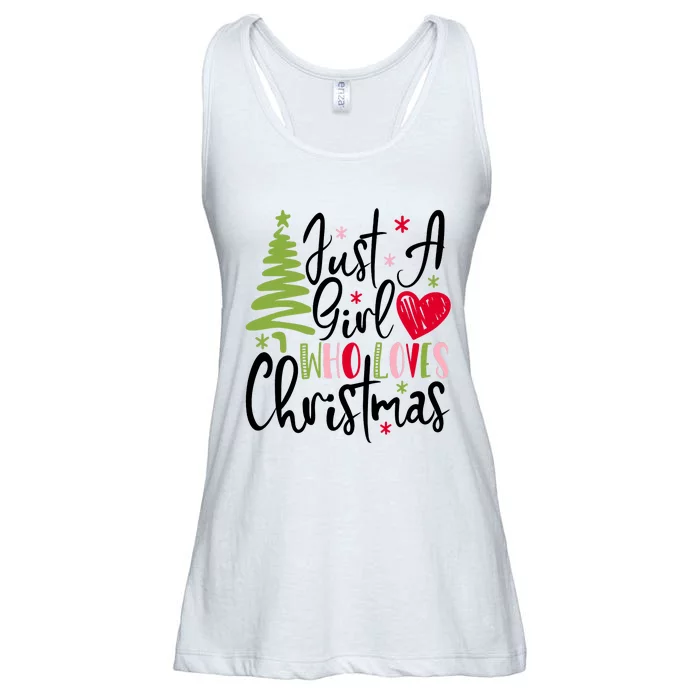 Just A Girl Who Loves Christmas Xmas Holiday Gift Idea Trending Ladies Essential Flowy Tank