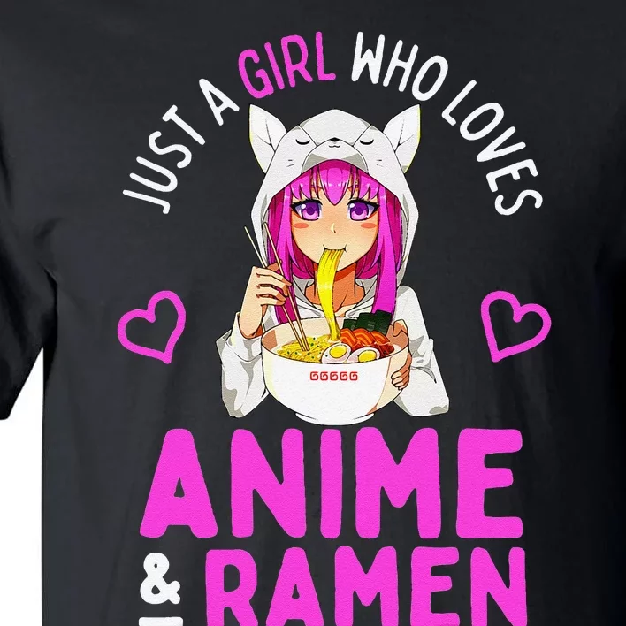 Just A Girl Who Loves Anime And Ramen Bowl Japanese Tall T-Shirt