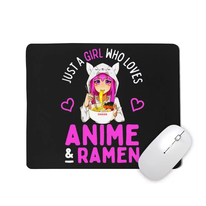 Just A Girl Who Loves Anime And Ramen Bowl Japanese Mousepad