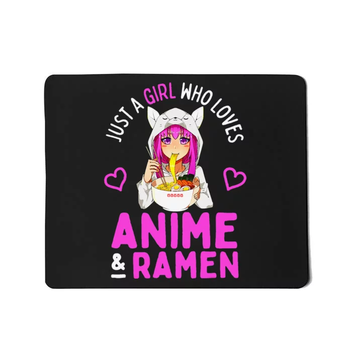 Just A Girl Who Loves Anime And Ramen Bowl Japanese Mousepad