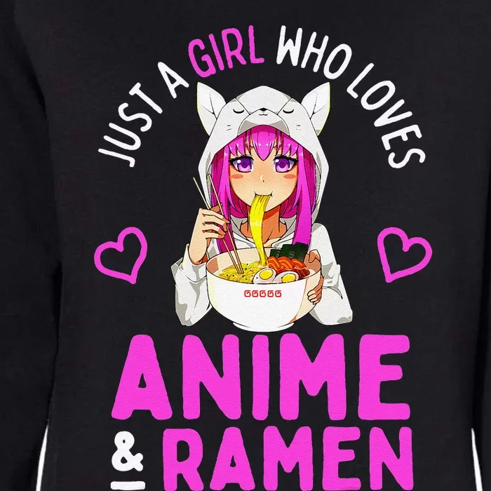 Just A Girl Who Loves Anime And Ramen Bowl Japanese Womens California Wash Sweatshirt