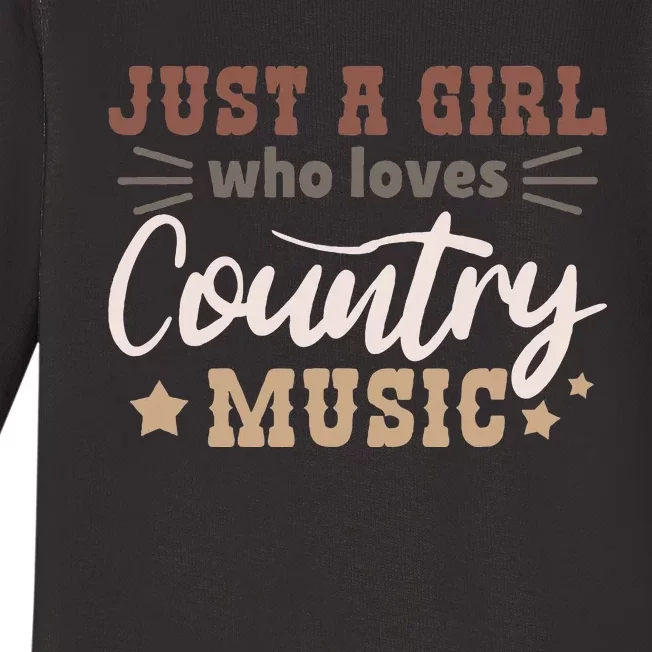 Just A Girl Who Loves Country Music Baby Long Sleeve Bodysuit