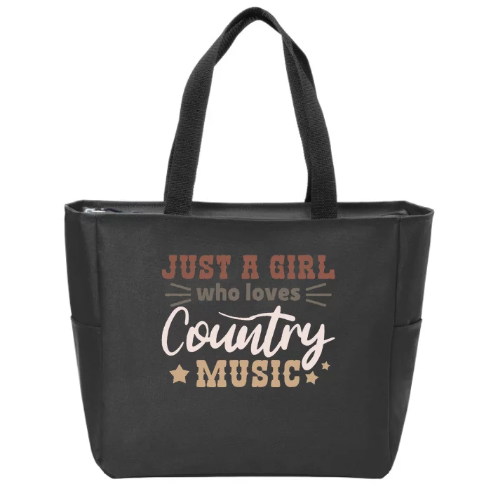 Just A Girl Who Loves Country Music Zip Tote Bag