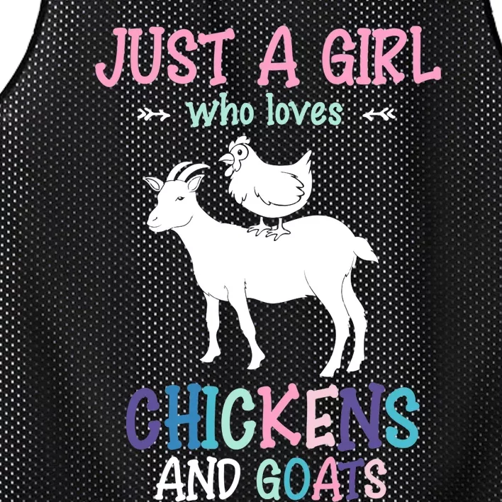 Just A Girl Who Loves Chickens And Goats Farm Animal Goat Mesh Reversible Basketball Jersey Tank