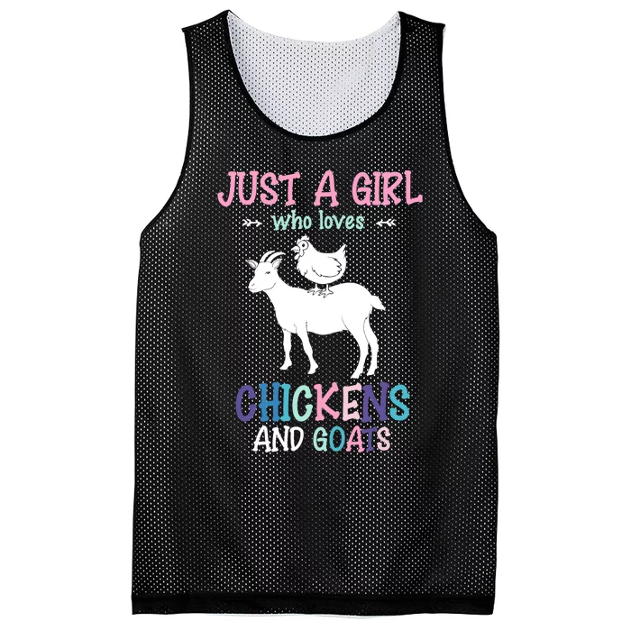 Just A Girl Who Loves Chickens And Goats Farm Animal Goat Mesh Reversible Basketball Jersey Tank