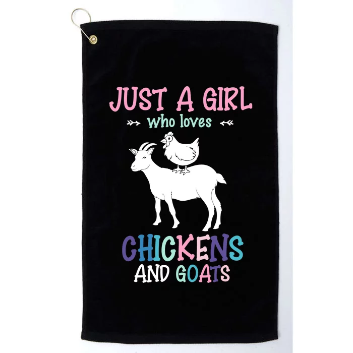 Just A Girl Who Loves Chickens And Goats Farm Animal Goat Platinum Collection Golf Towel