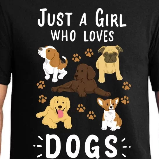 Just A Girl Who Loves Dogs Dog Lover Gift For Girls Gift Pajama Set