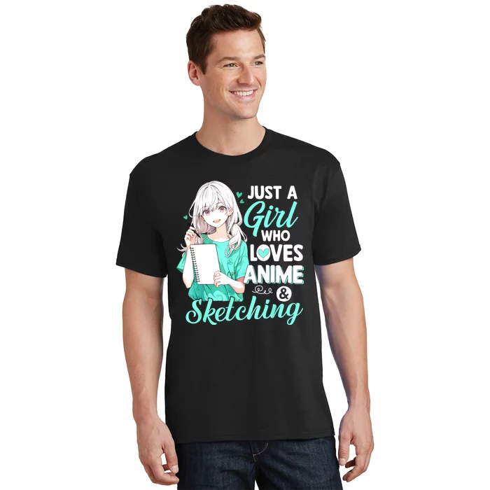 Just A Girl Who Loves Anime & Sketching Otaku Anime Costume T-Shirt