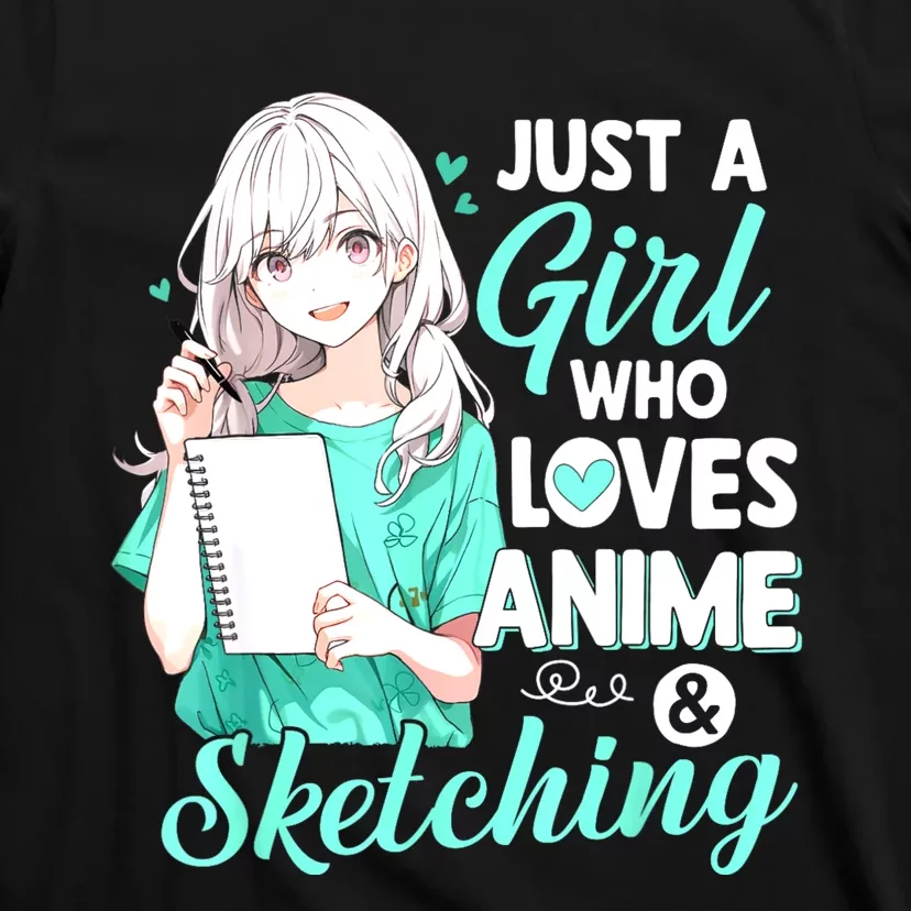 Just A Girl Who Loves Anime & Sketching Otaku Anime Costume T-Shirt