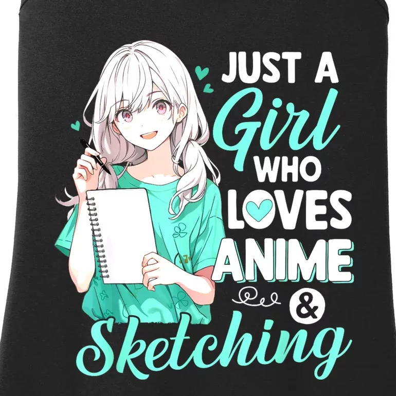 Just A Girl Who Loves Anime & Sketching Otaku Anime Costume Ladies Essential Tank