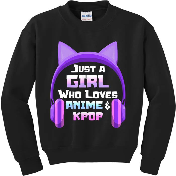 Just A Girl Anime KPop Music Fan Teen Girls Japan Animation Kids Sweatshirt