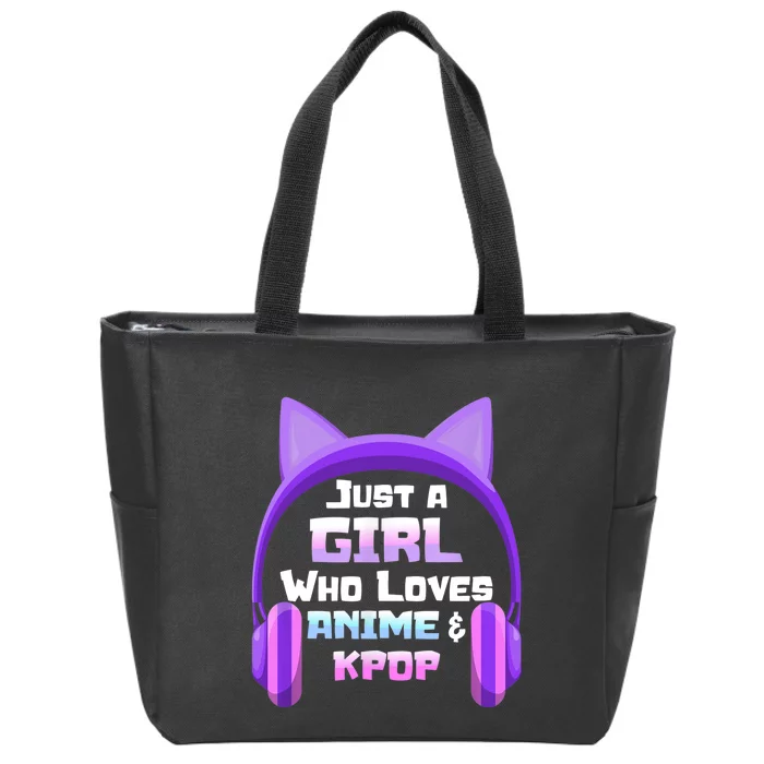 Just A Girl Anime KPop Music Fan Teen Girls Japan Animation Zip Tote Bag