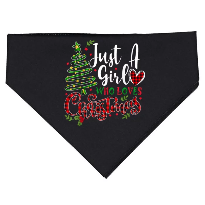 Just A Girl Who Loves Christmas A Gift For Xmas Women Girls USA-Made Doggie Bandana