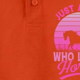 Just A Girl Who Loves Horses Gift Dry Zone Grid Performance Polo