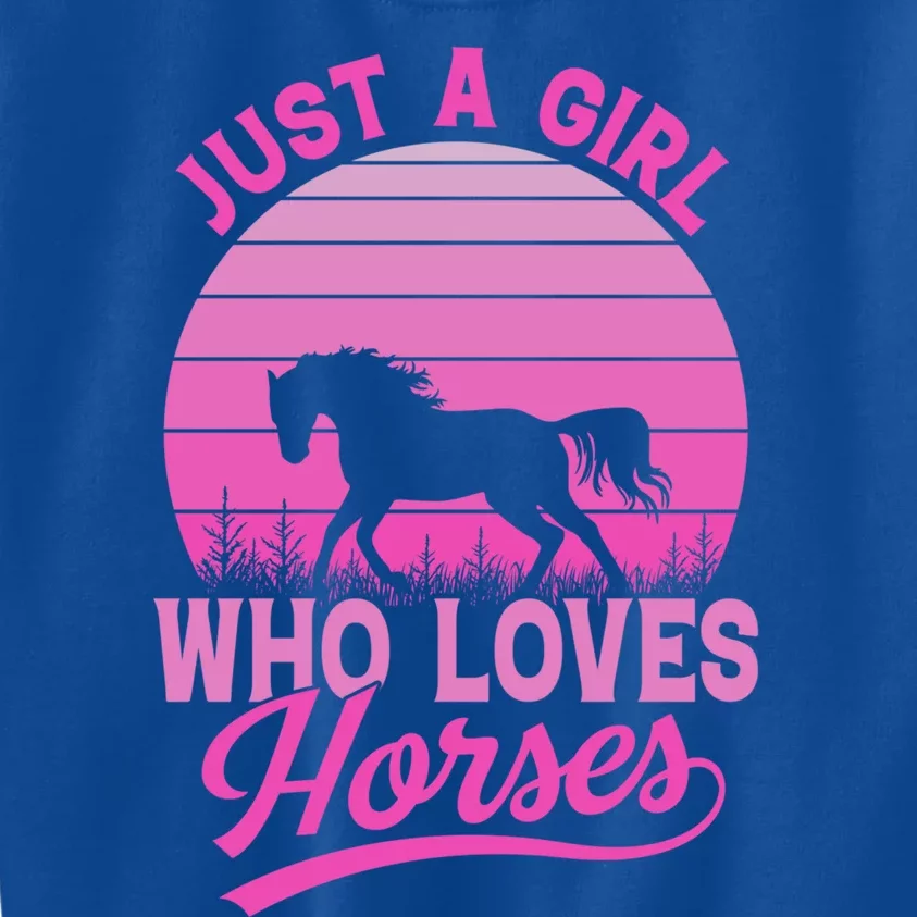 Just A Girl Who Loves Horses Gift Kids Sweatshirt