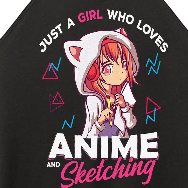 Just A Girl Who Loves Anime And Sketching Otaku Anime Merch Women’s Perfect Tri Rocker Tank