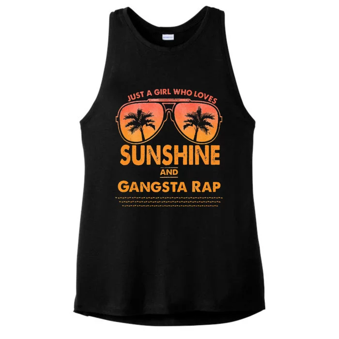 Just A Girl Who Loves Sunshine And Gangsta Rap Ladies Tri-Blend Wicking Tank