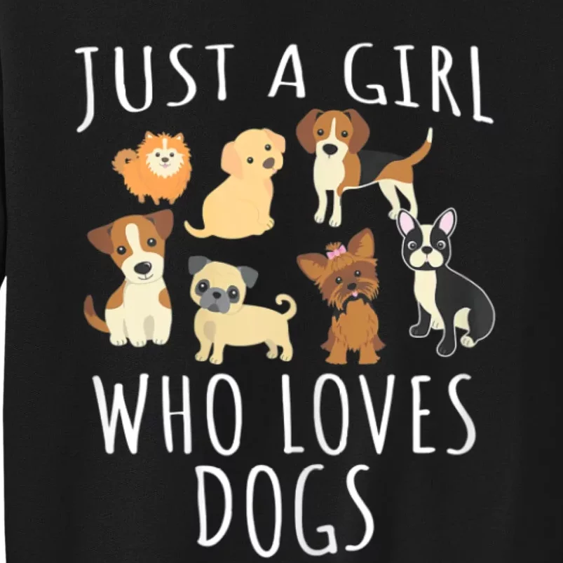 Just A Girl Who Loves Dogs Funny Puppy Gift Sweatshirt