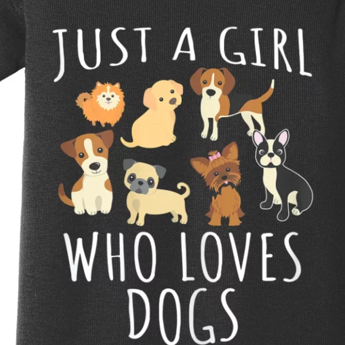 Just A Girl Who Loves Dogs Funny Puppy Gift Baby Bodysuit