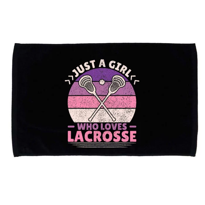 Just A Girl Who Loves Lacrosse Player Lax Lovers Lacrosse Microfiber Hand Towel