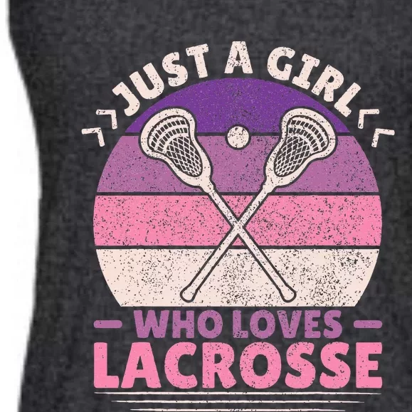 Just A Girl Who Loves Lacrosse Player Lax Lovers Lacrosse Ladies Essential Flowy Tank