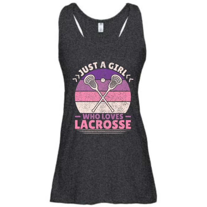 Just A Girl Who Loves Lacrosse Player Lax Lovers Lacrosse Ladies Essential Flowy Tank