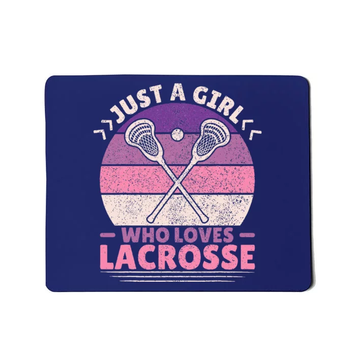 Just A Girl Who Loves Lacrosse Player Lax Lovers Lacrosse Mousepad